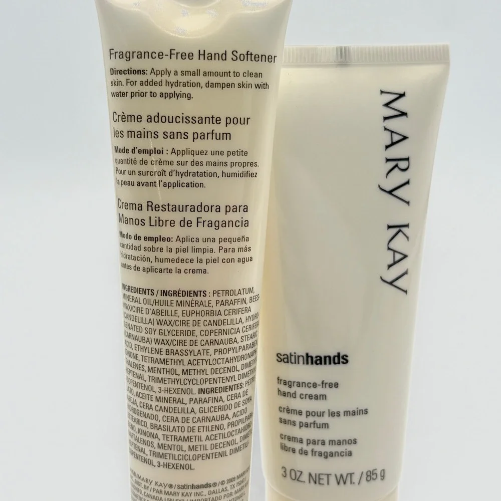 Mary Kay Satin Hands Set Hand Cream 3oz & Hand Softener 2.1oz Fragrance-Free